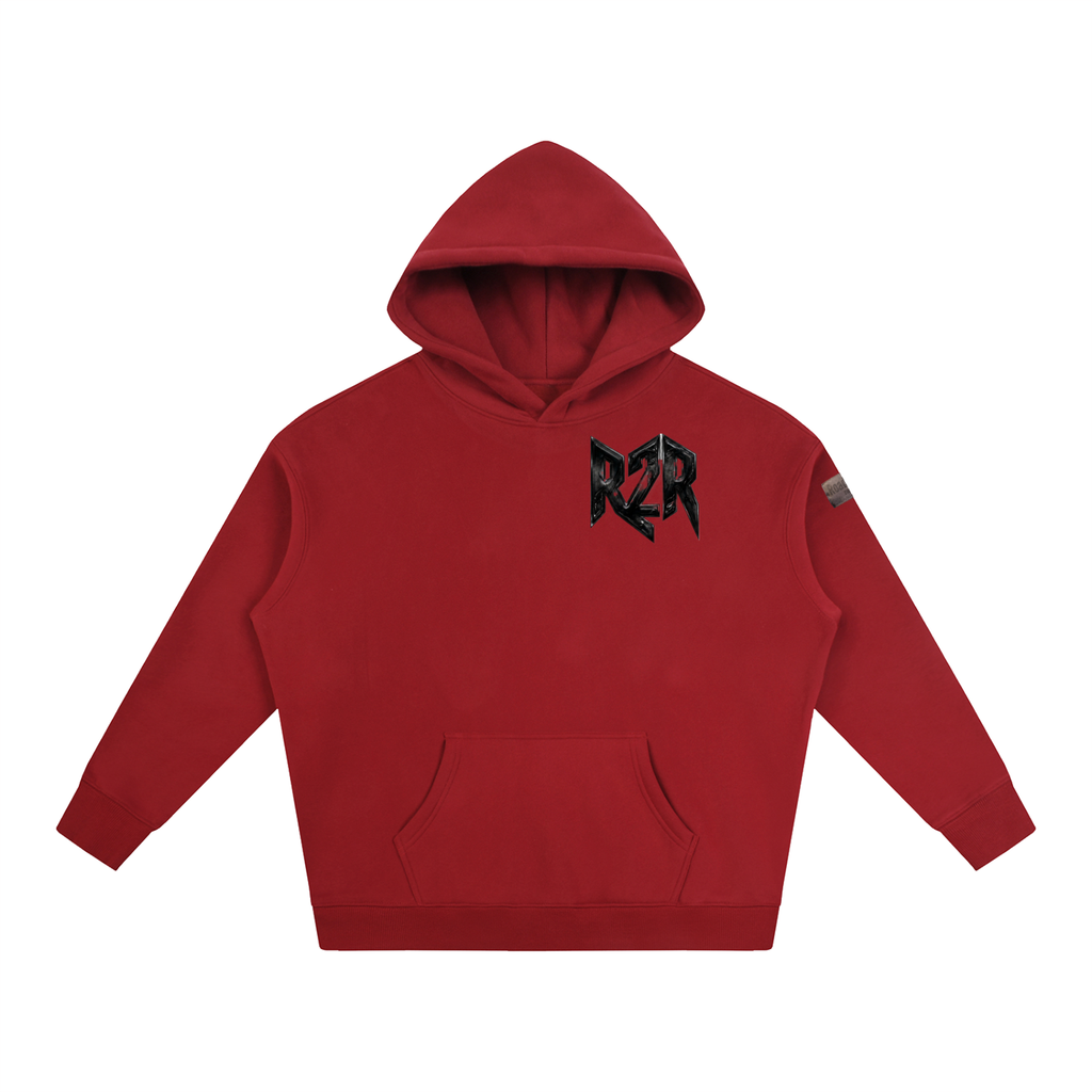 R2R chrome fleece first edition hoodie - black