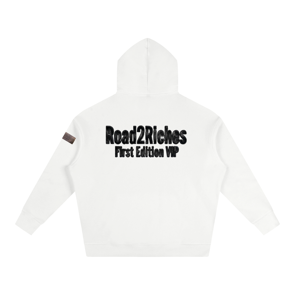 R2R chrome fleece first edition hoodie - black