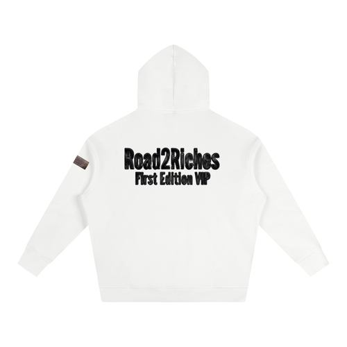 R2R chrome fleece first edition hoodie - black