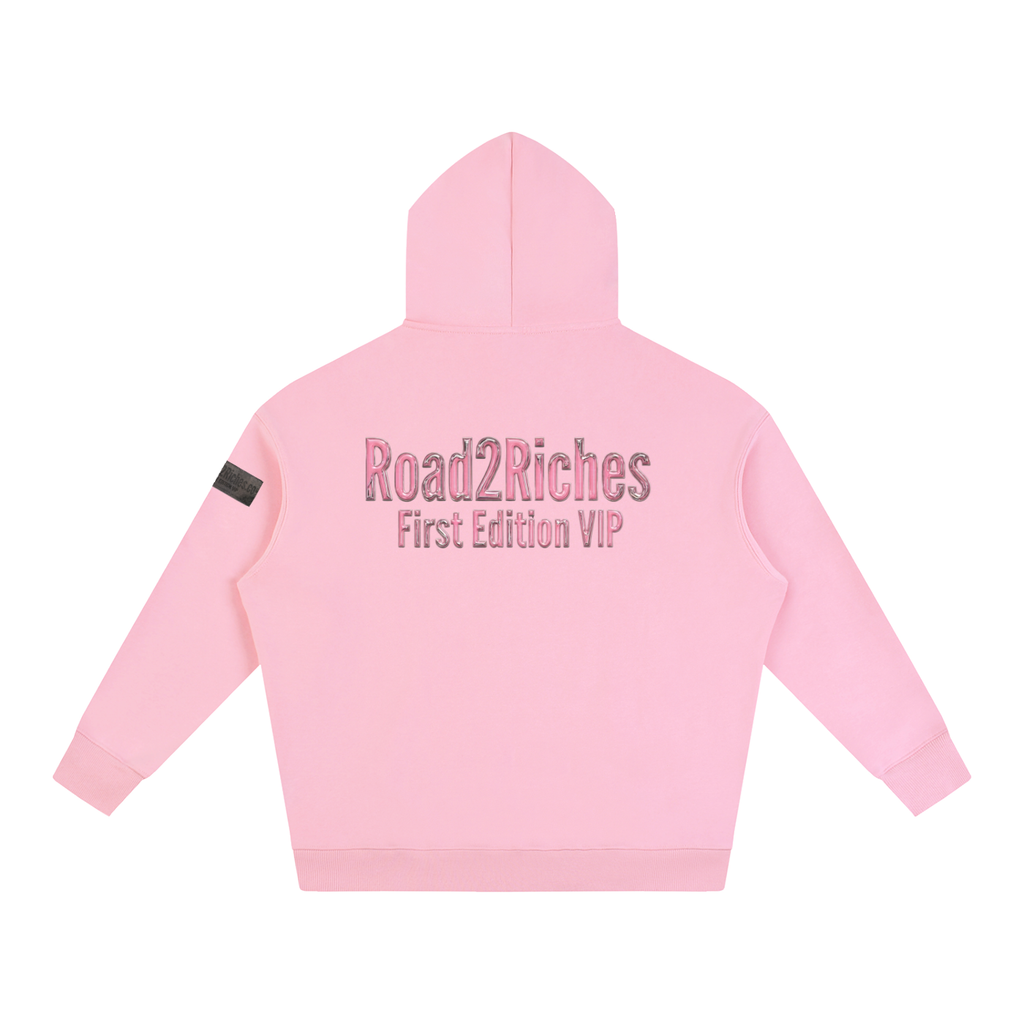R2R chrome fleece first edition hoodie - pink