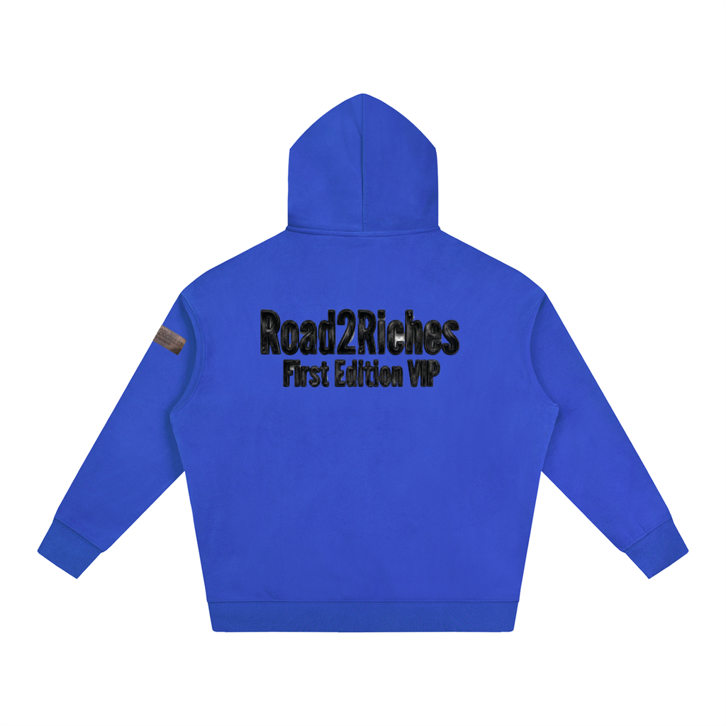 R2R chrome fleece first edition hoodie - black